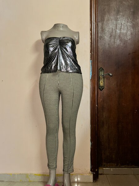 Top bustier argenté élégant