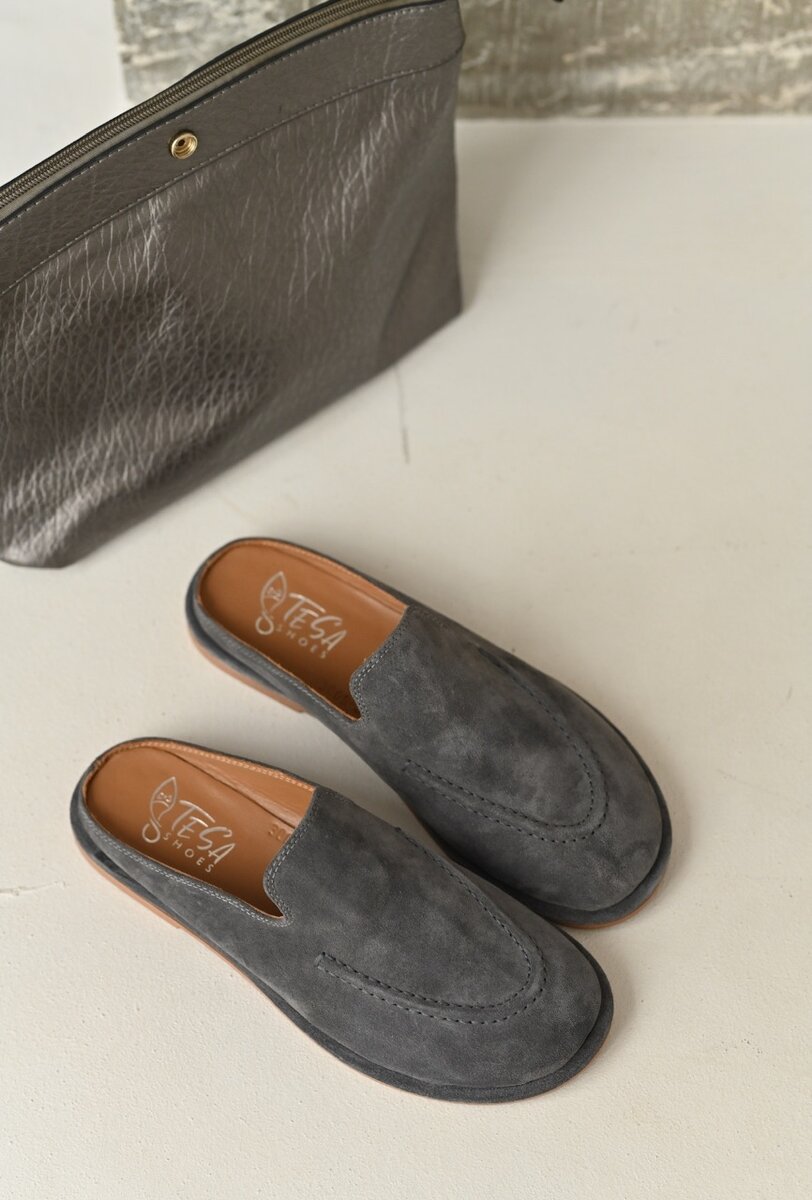 Мюли натуральная кожа+замша