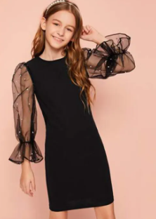 Sleeve Dress ( Fabric Linen And Net)