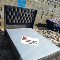 custom made bed with a high base