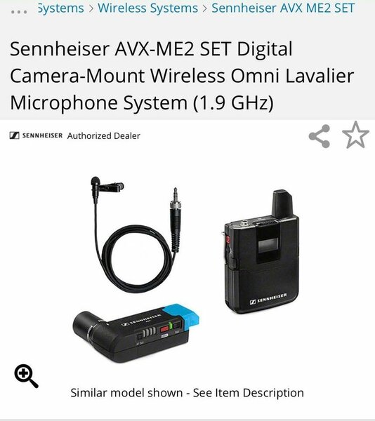Sennheiser AVX-ME2 SET Omni Lavalier Microphone (1.9 Ghz)