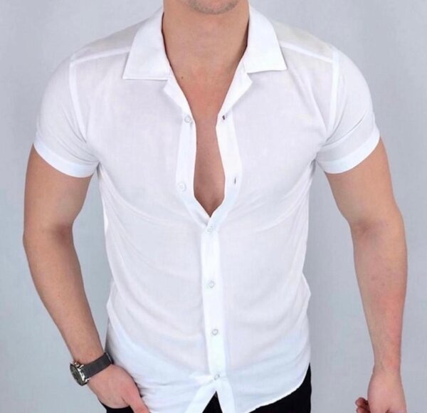 Chemise blanche homme manches courtes