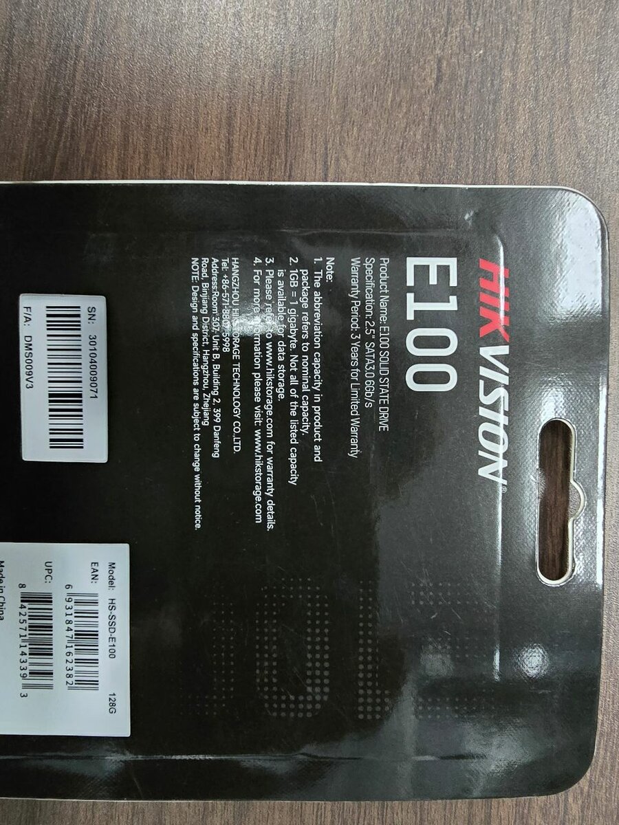 Hikvision SSD E100 128GB sata