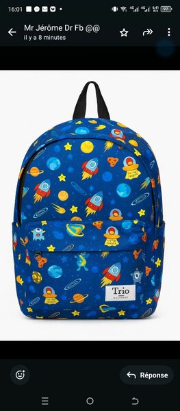 Sac à dos enfant motif espace