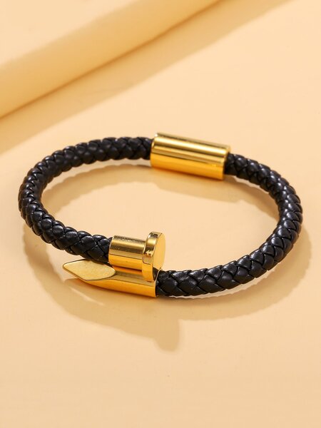Bracelet en cuir tressé élégant