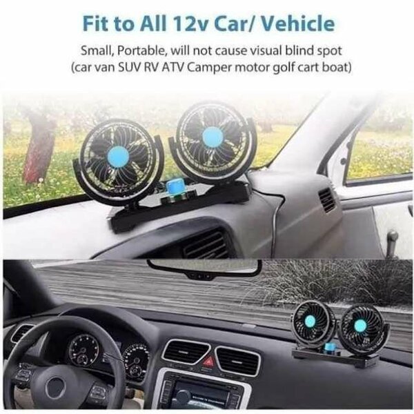 Ventilateur Double pour Voiture 12V
