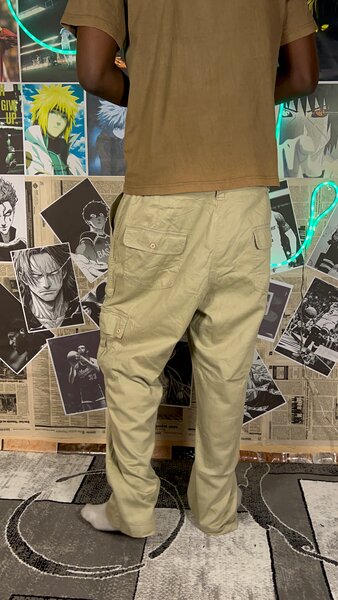 Pantalon cargo beige homme