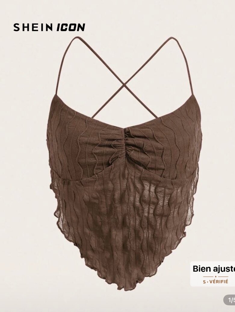 Débardeur Été Croisé Marron