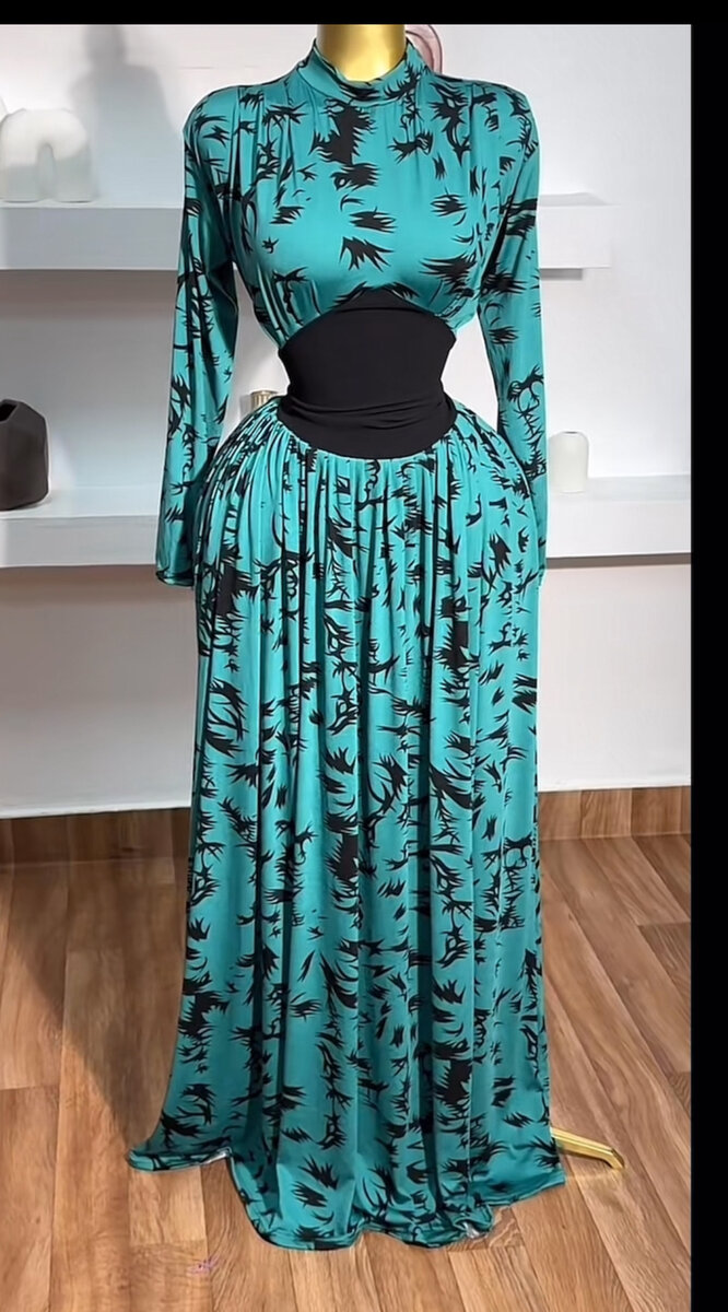 Robe Longue Évasée Imprimée