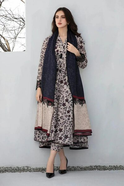 Digital lawn print 3 pc unsatich dc free