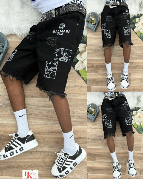 Shorts en jean noir tendance