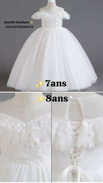 Robe Princesse  Blanche 7-9 an