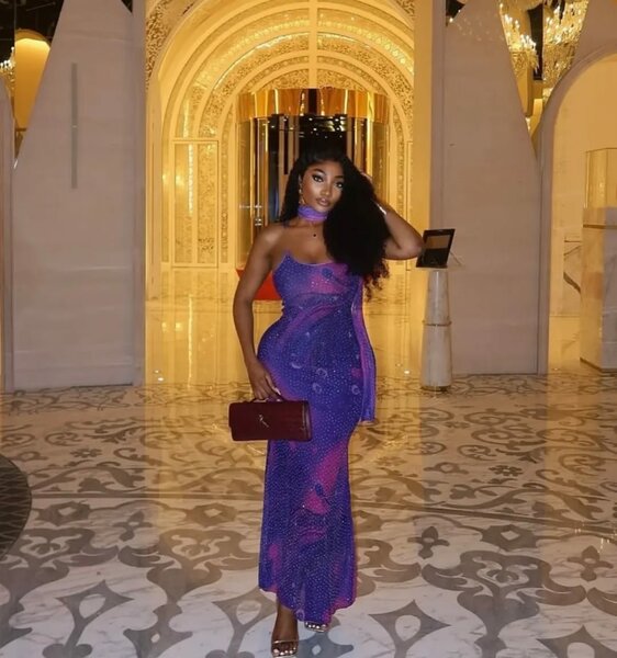 Robe longue élégante violette