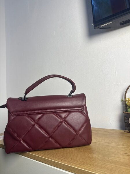 Sac à main cuir bordeaux