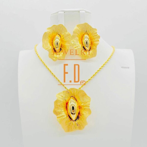 Parure Bijoux Dorés Floral