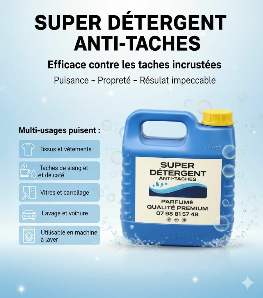 Super détergent anti-tâches puissant