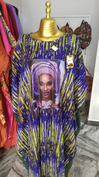 Robe kaftan colorée femme