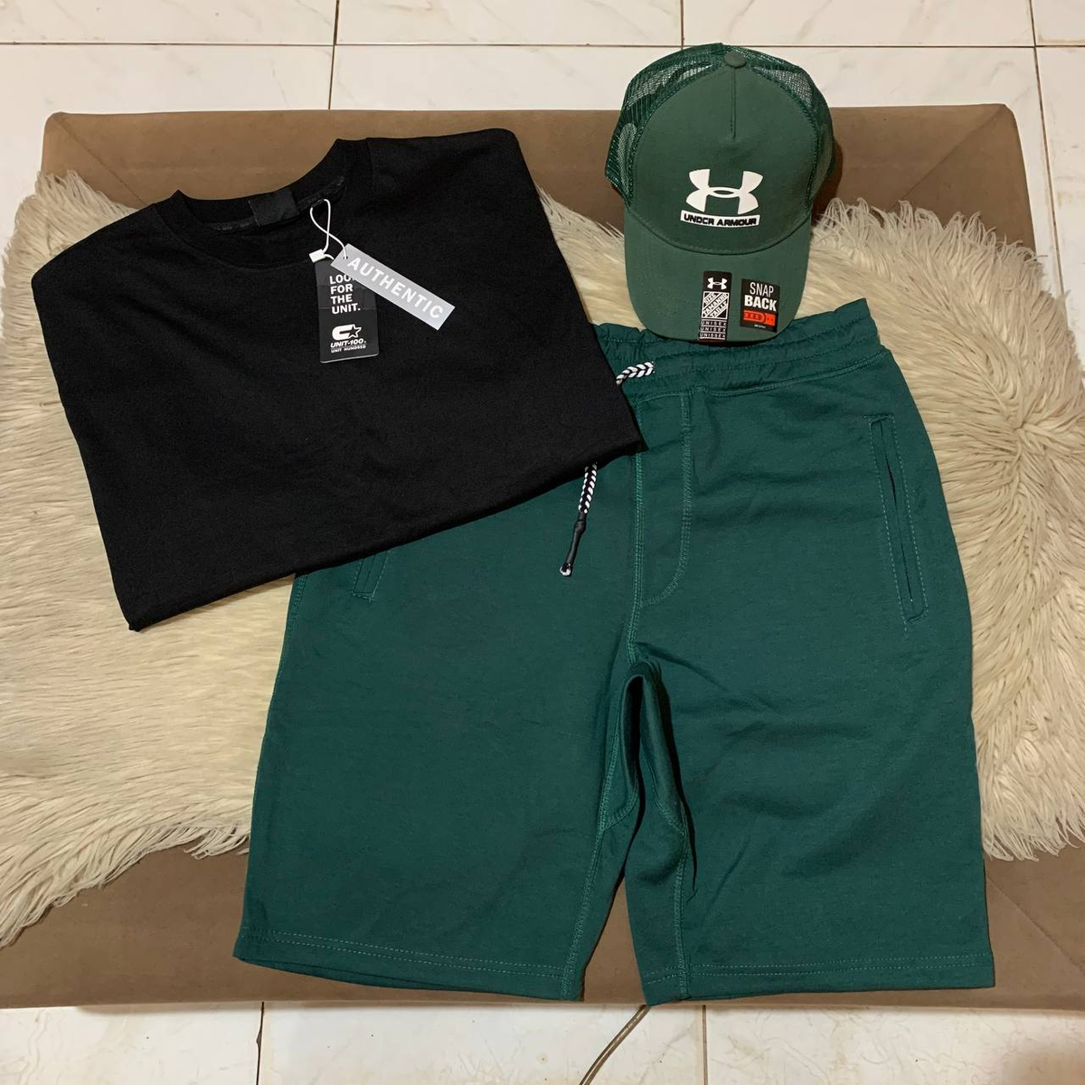 ready-made outfit with a black T-shirt