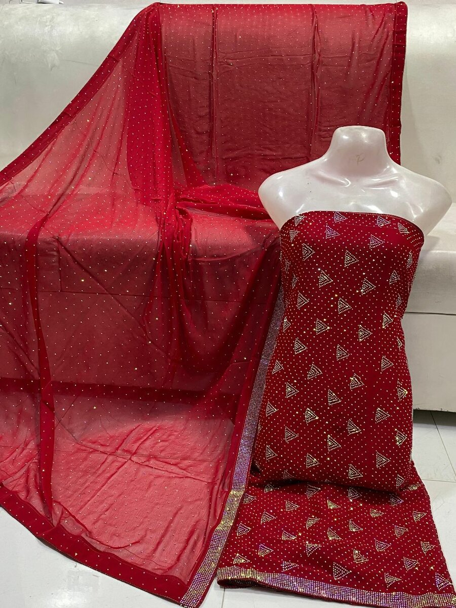 Chiffon cut stone work 2 pc ,dc free