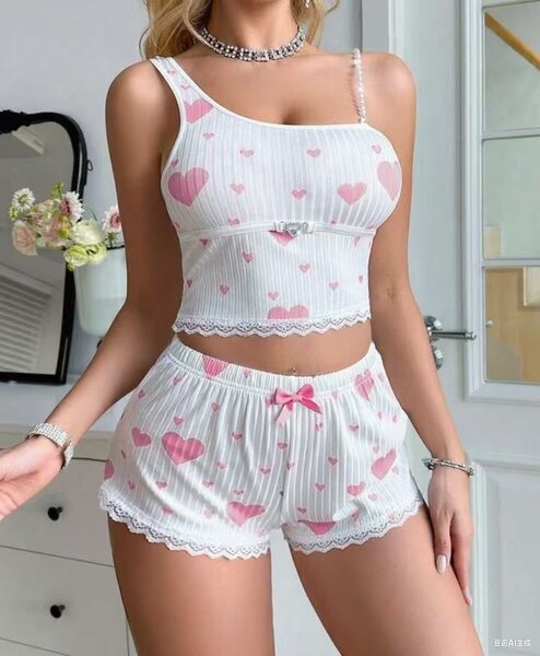 Ensemble Pyjama Cœur Femme