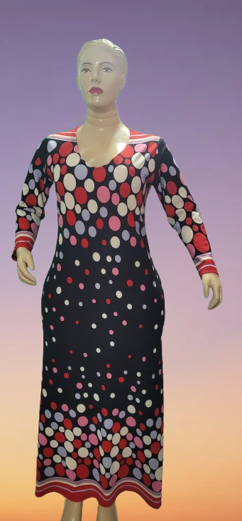 Robe Longue Colorée à Pois