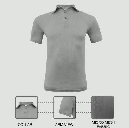 grey Polo Motion top