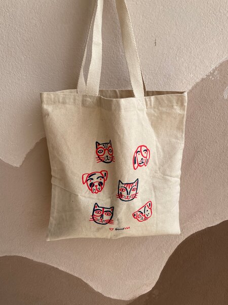 Sac en toile motif animal