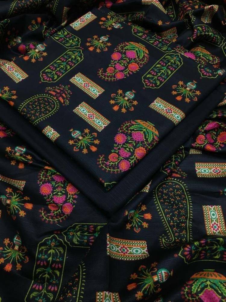 2pc unstitched lawn printed