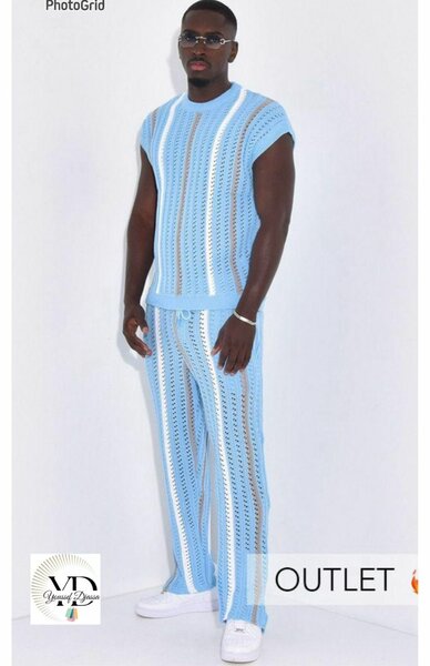 Ensemble Tricoté Rayé Homme