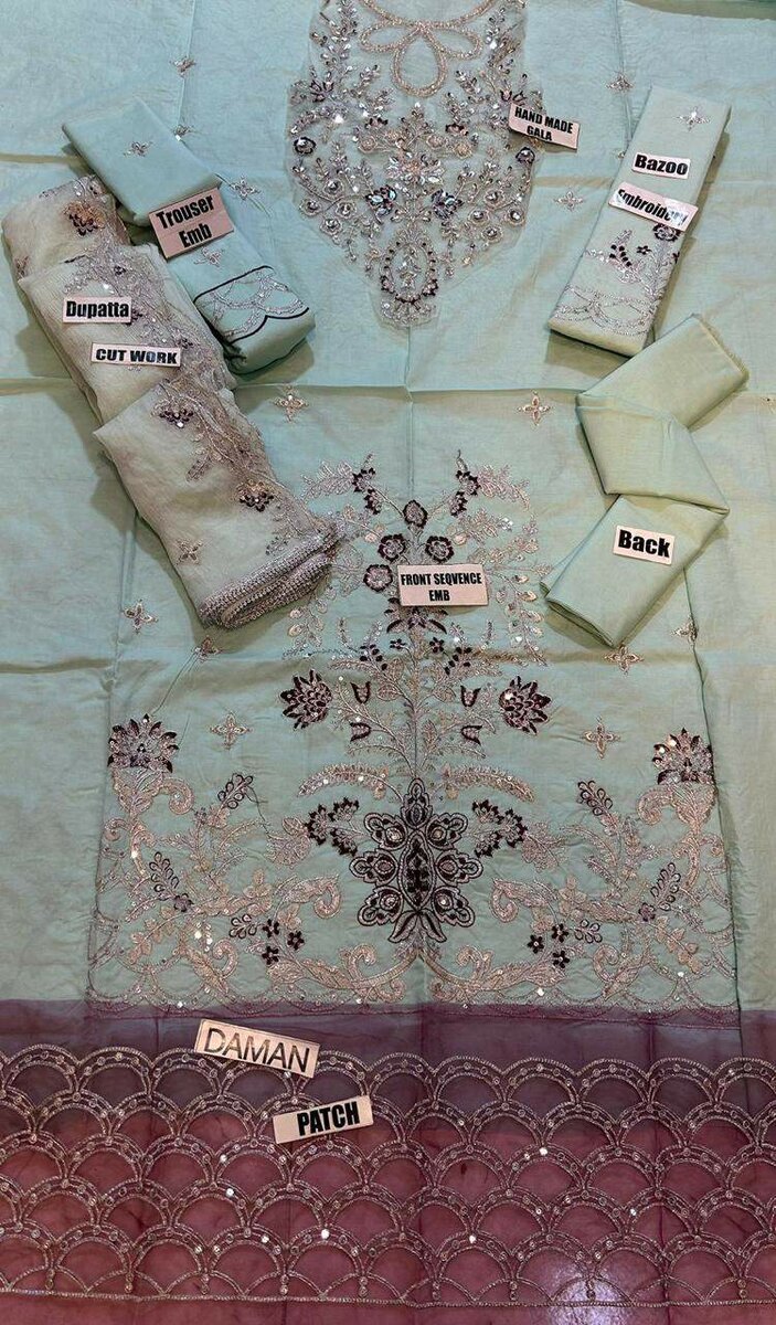 Lady's 3pc Lawn Unstich Suit Video Available