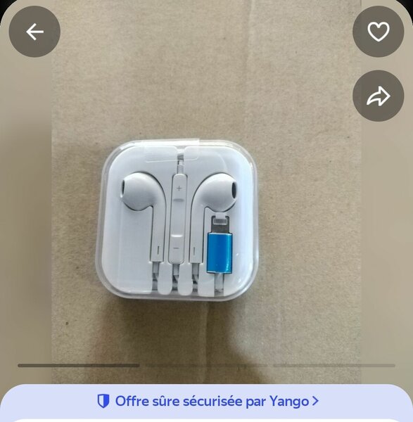 Écouteurs filaires avec adaptateur