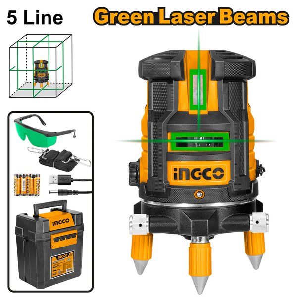 Niveau laser 5 lignes vert