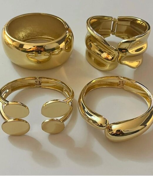 Elegant Gold Bracelets Set