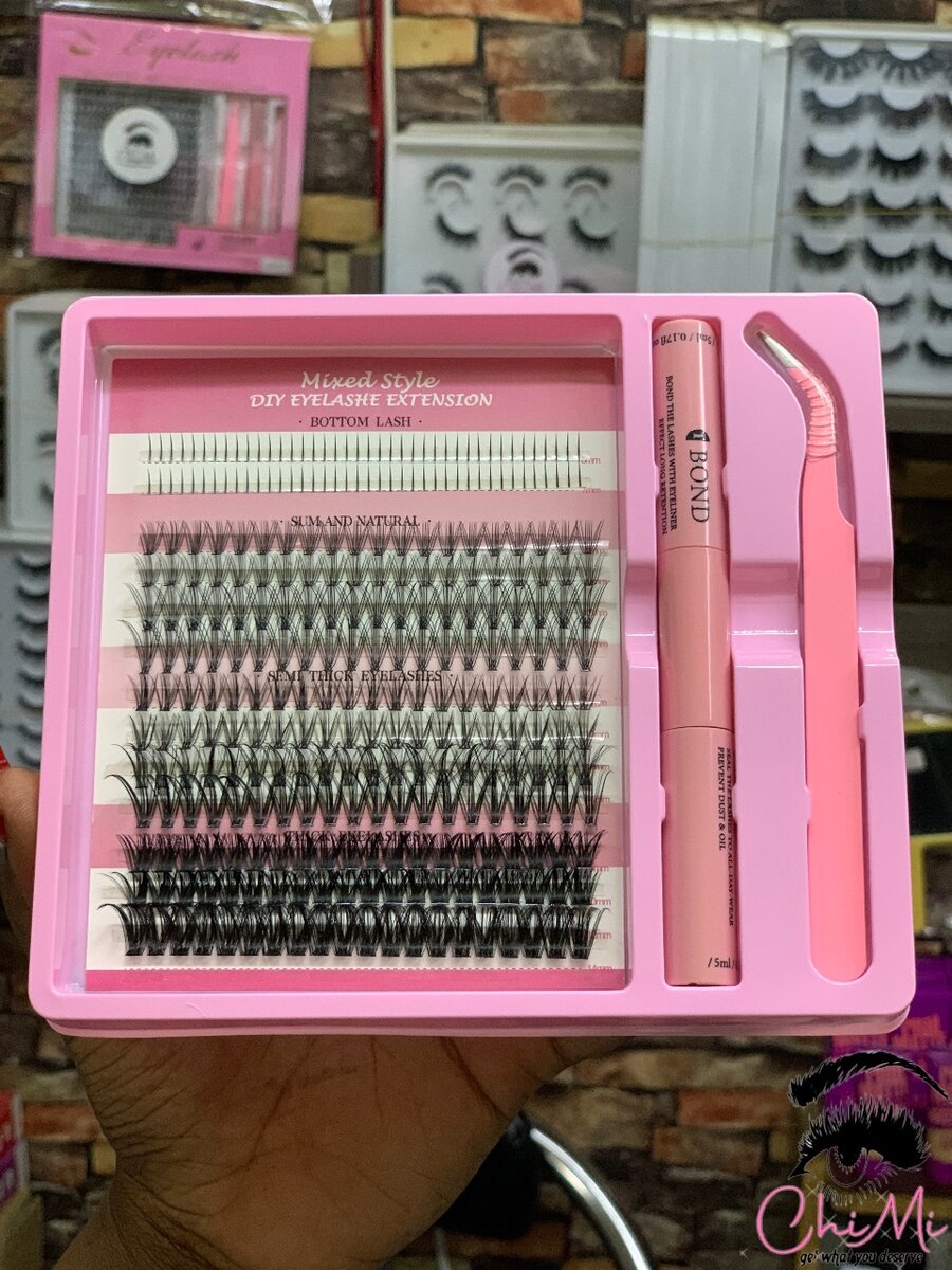 Mixed style cluster eyelash kit