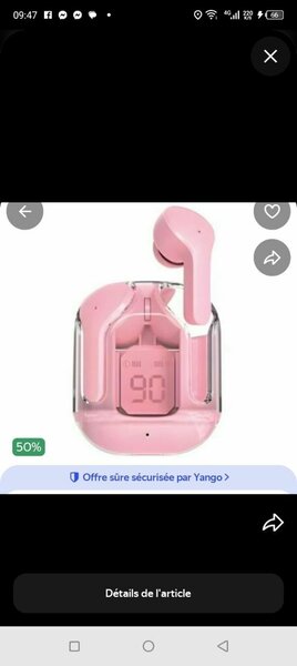 Écouteurs Bluetooth Rose