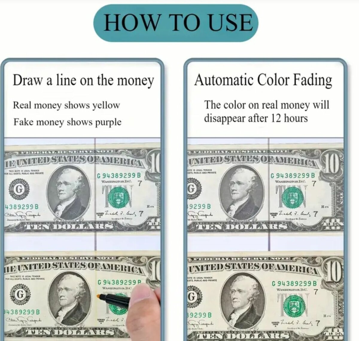 1 pcs Stylos marqueurs pour détecter les faux billets