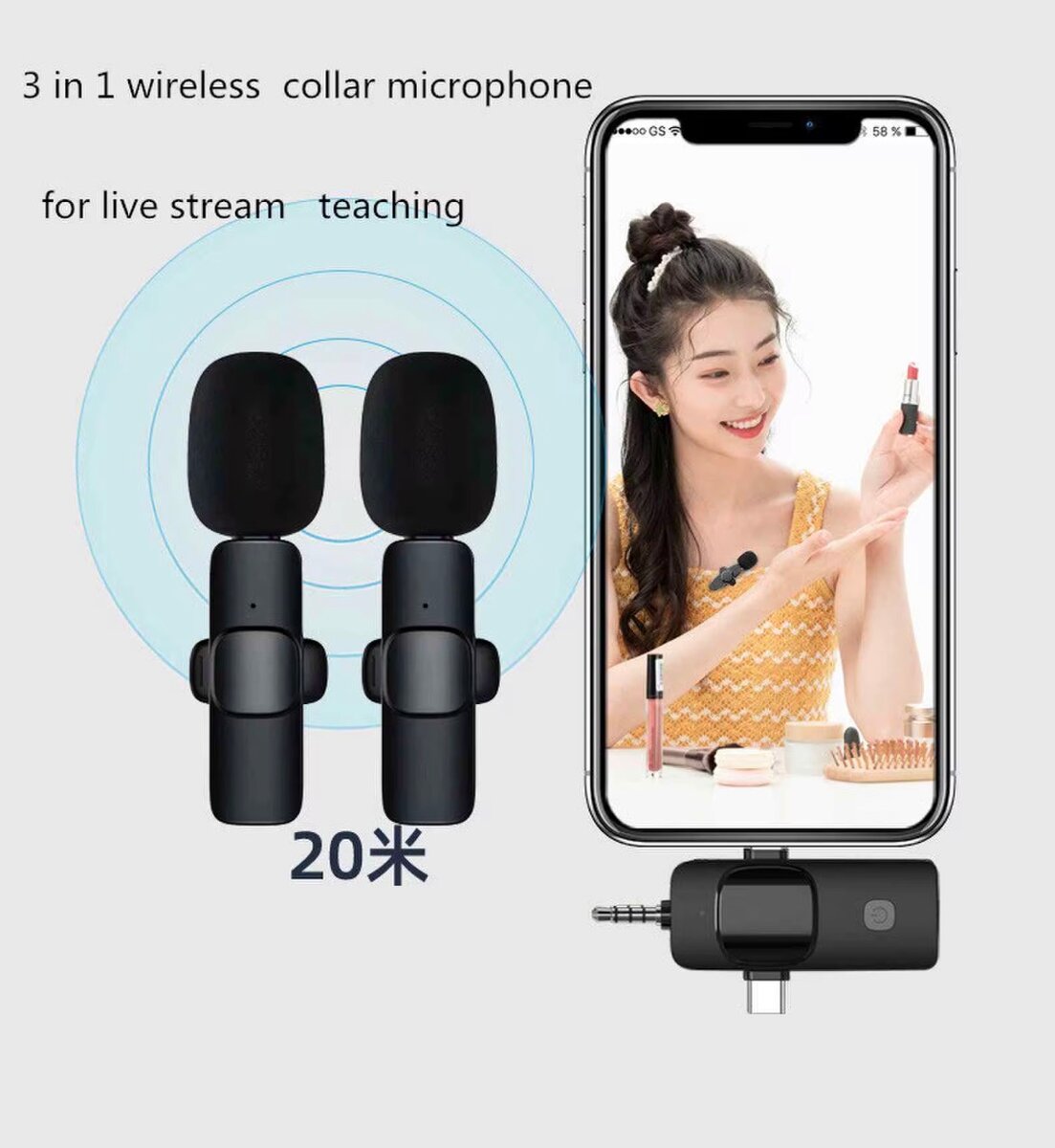 Microphone sans fil 3 en 1