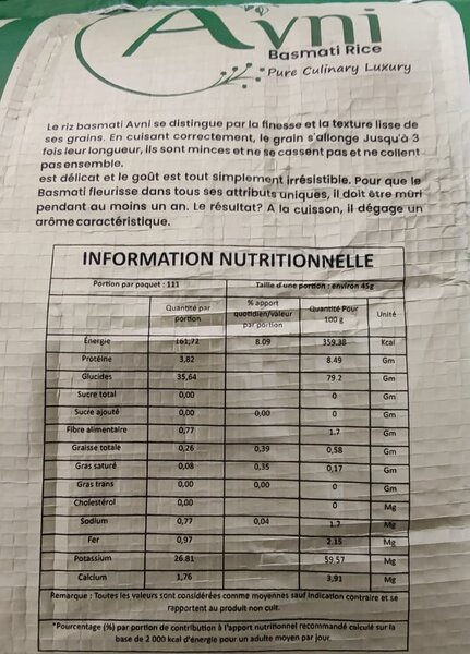 Riz Basmati Bio Avni 5kg