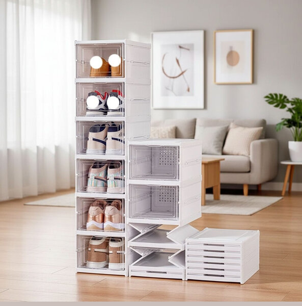 Boîtes de rangement chaussures empilables