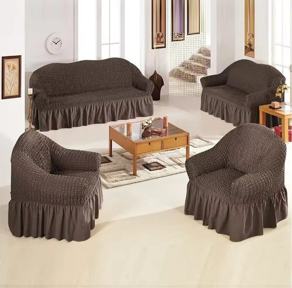 Housse de canapé extensible en treillis à bulles 3D 6 places