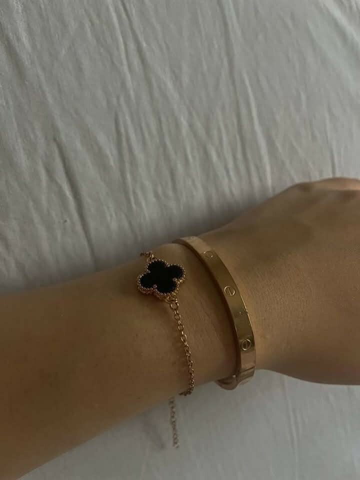 Bracelet élégant trèfle or