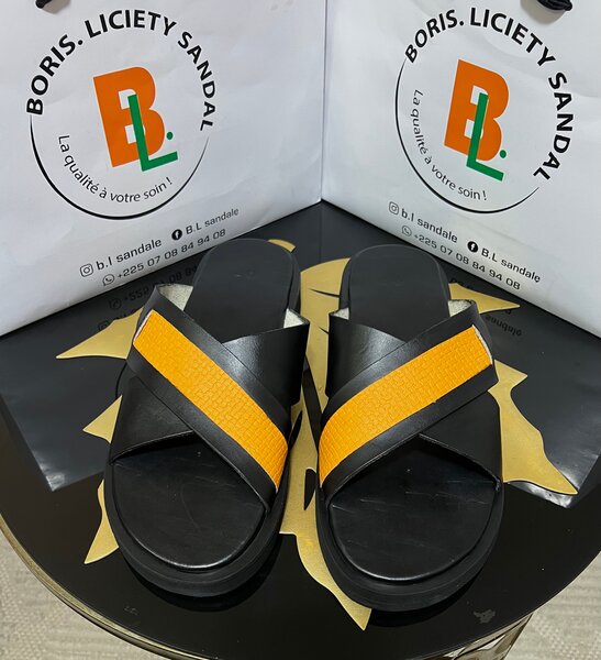 Sandales Noires et Orange