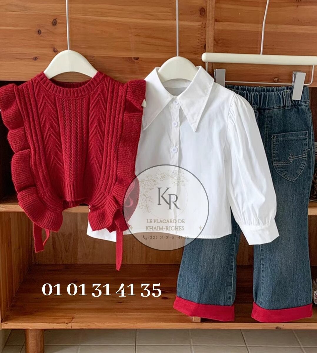 Ensemble fille chic rouge