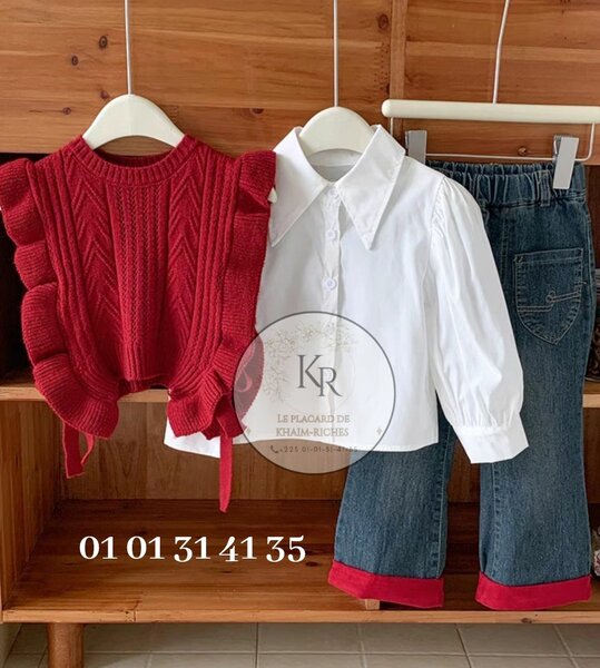 Ensemble fille chic rouge