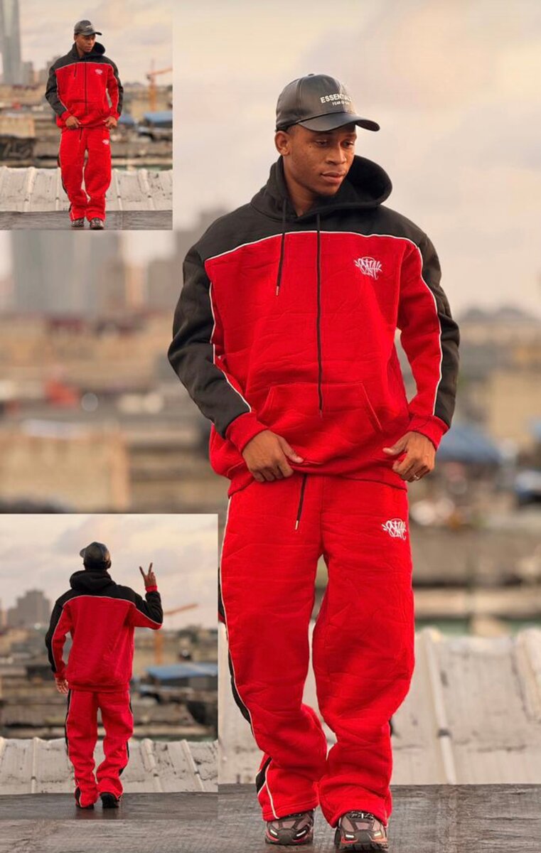 Ensemble survêtement rouge noir