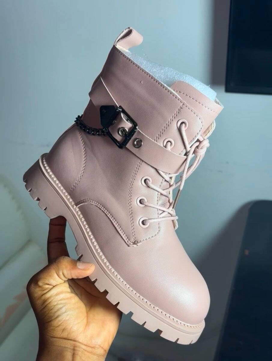 Bottes Femme en Cuir Rose