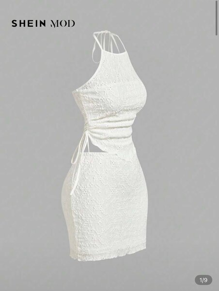 Robe chic en dentelle blanche