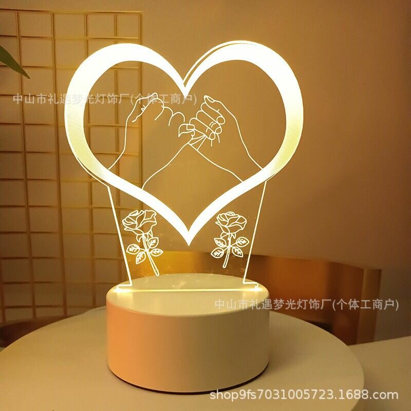 Lampe LED romantique cœur