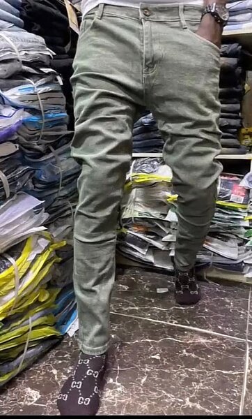 Jeans homme vert slim