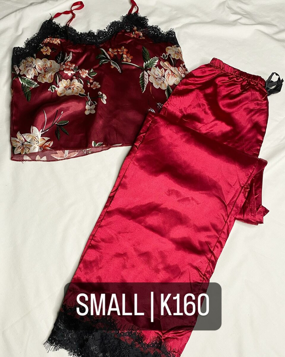 Beautiful women's pajamas red with floral print